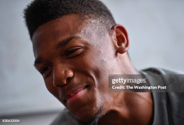 Caylin Newton freshman quarterback for Howard University during an interview at Howard University on August 3, 2017 in Washington, D.C. Caylin is the...