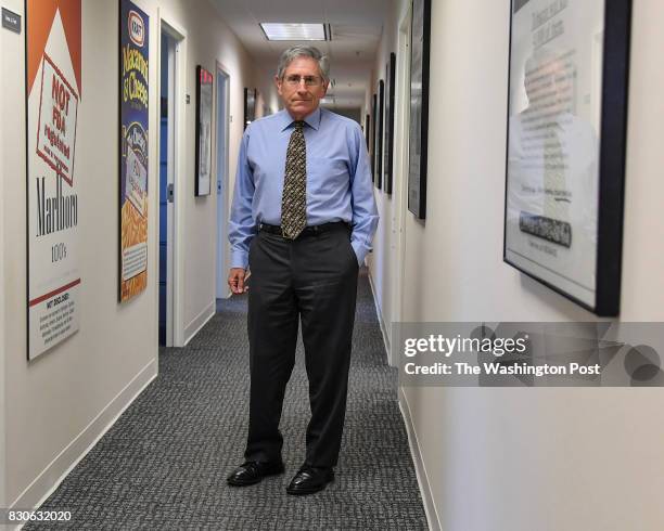 Matthew L. Myers, president of the Campaign for Tobacco-Free Kids at his office on July 25, 2017 in Washington, D.C.