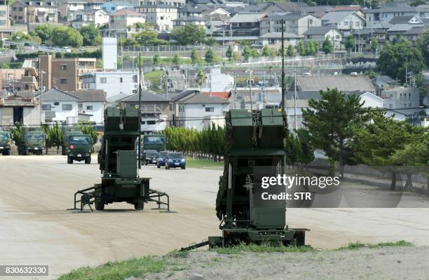 Surface-to-air missile interceptors are deployed at the grounds of the Japan Ground Self-Defense Forces Kaita base in the town of Kaita, Hiroshima...