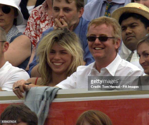 Broadcaster Chris Evans and his wife pop singer Billie Piper during the Stella Artois Championships at the Queens Club in London.