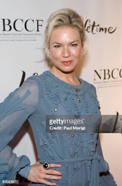 Actress Renee Zellweger attends the Lifetime and NBCC screening of the Lifetime Original Movie "Living Proof" at the Historical Society of...