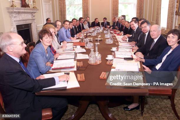Prime Minister Tony Blair meets with his cabinet in Downing Street, Westminster, central London. * Clockwise from left: Leader of the House of Lords,...