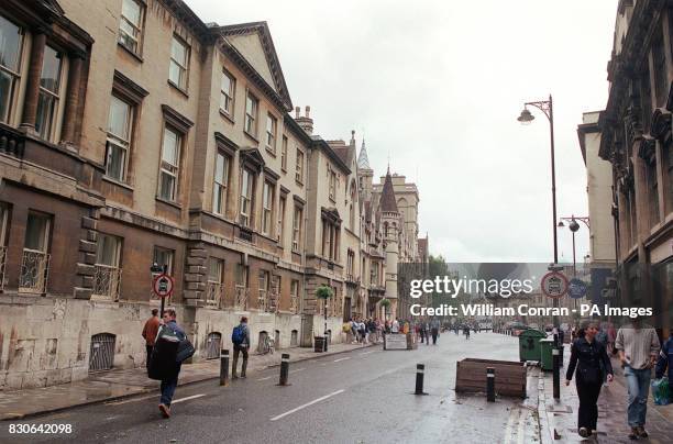 View of Broad Street, The Broad, looking East. Balliol College can be seen to the left and the Clarendon Building in the distance.