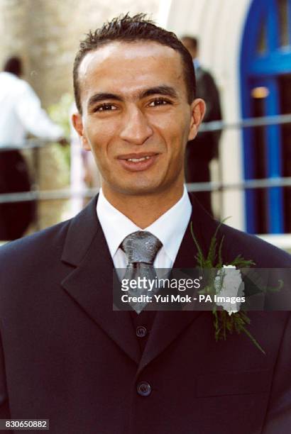 Cherif Bourahla, the brother of the bride at the wedding of Julian Lloyd Webber and Kheira Bourahla in Kensington, London. The 50-year cellist and...