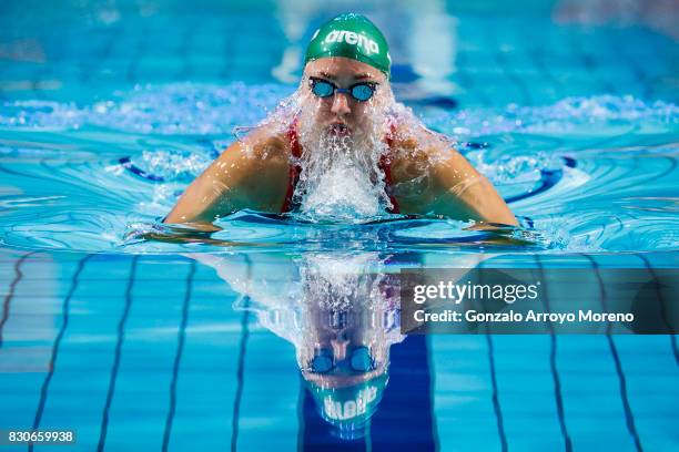 Ruta Meilutyte from Lituania competes during the Women's 50m Breaststroke of the FINA/airweave Swimming World Cup Eindhoven 2017 at Pieter van den...