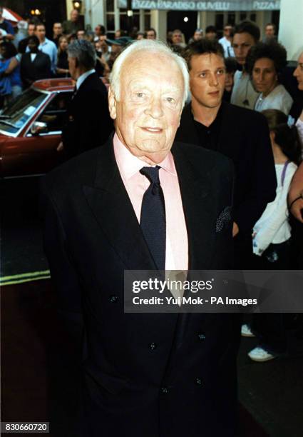 Actor Tony Britton arrives at the Theatre Royal, Drury Lane, London, for the production of My Fair Lady starring former EastEnders actress Martine...