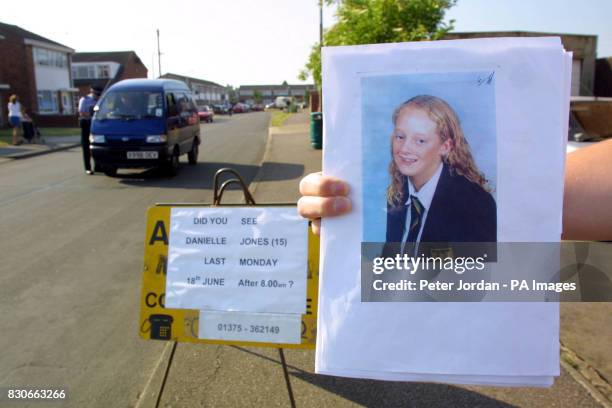 Essex police canvassing drivers in Coronation Avenue, East Tilbury, Essex, after 15 year old school girl Danielle Jones went missing almost on...