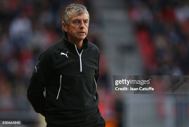 Coach of Stade Rennais Christian Gourcuff during the French Ligue 1 match between Stade Rennais and Olympique Lyonnais at Roazhon Park on August 11,...