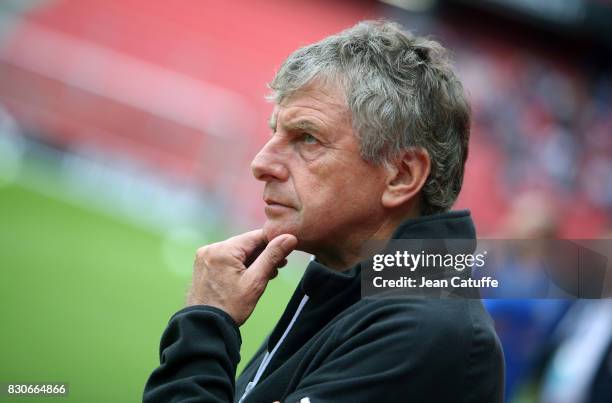 Coach of Stade Rennais Christian Gourcuff during the French Ligue 1 match between Stade Rennais and Olympique Lyonnais at Roazhon Park on August 11,...