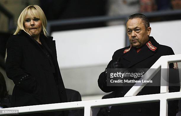 David Sullivan, co-owner of Birmingham City, looks on with his wife during the Coca-Cola Championship match between Derby County and Birmingham City...