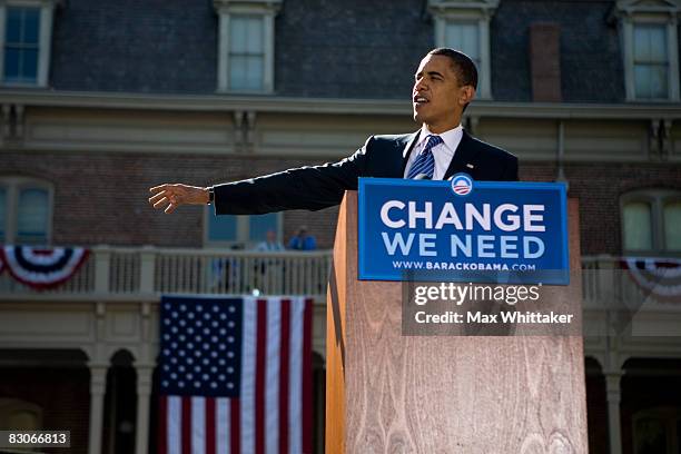 Democratic presidential candidate U.S. Sen. Barack Obama speaks during a rally at the University of Nevada September 30, 2008 in Reno, Nevada. Obama...