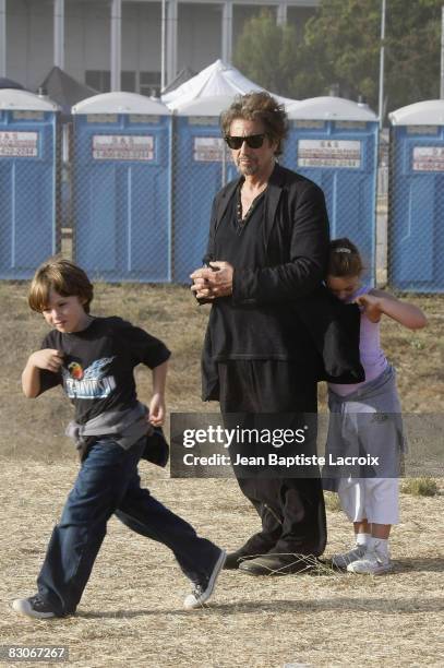 Al Pacino , his son Anton James and his daughter Olivia Rose are seen at the Malibu Fair on August 31, 2008 in Malibu, California.