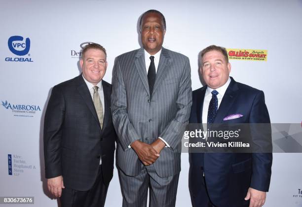 Dana Pump, Jamaal Wilkes and David Pump attend the 17th Annual Harold & Carole Pump Foundation Gala at The Beverly Hilton Hotel on August 11, 2017 in...