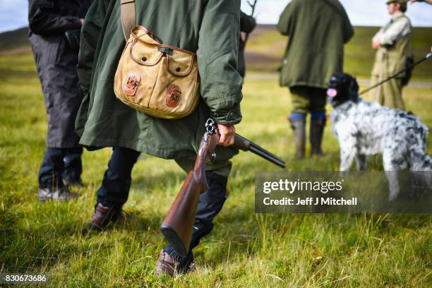 Shooting party heralds the new shooting season on a grouse moor at the Alvie Estate on August 12, 2017 in Aviemore, Scotland. The Glorious 12th...