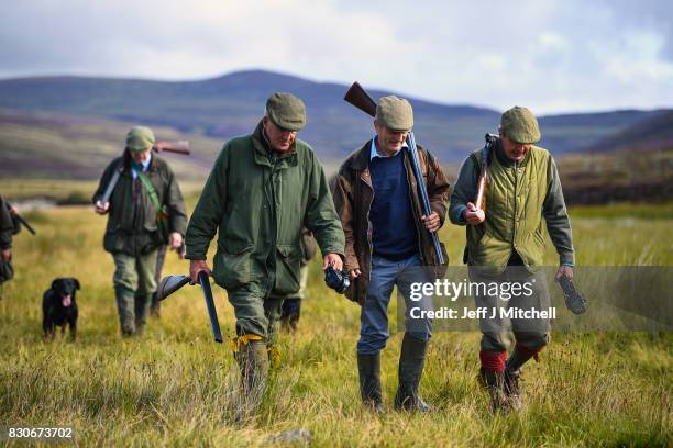 Shooting party heralds the new shooting season on a grouse moor at the Alvie Estate on August 12, 2017 in Aviemore, Scotland. The Glorious 12th...