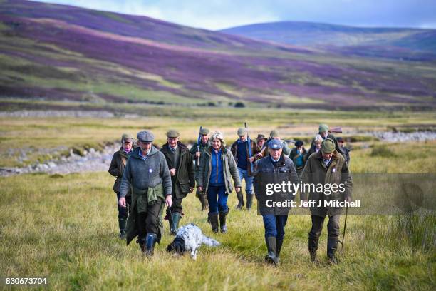 Shooting party heralds the new shooting season on a grouse moor at the Alvie Estate on August 12, 2017 in Aviemore, Scotland. The Glorious 12th...
