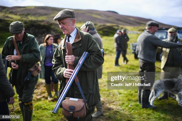 Shooting party heralds the new shooting season on a grouse moor at the Alvie Estate on August 12, 2017 in Aviemore, Scotland. The Glorious 12th...