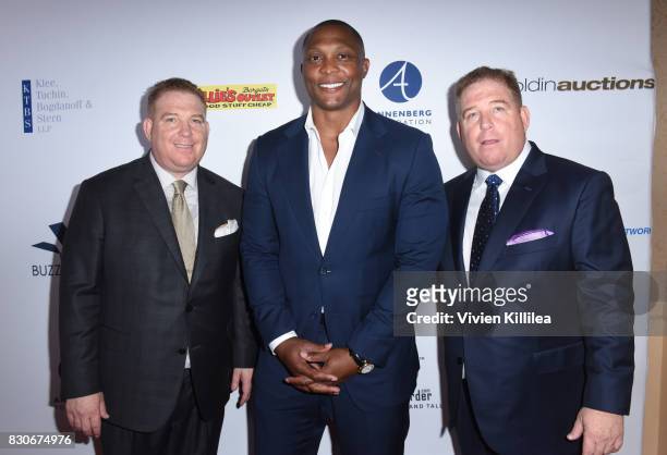 Dana Pump, Eddie George and David Pump attend the 17th Annual Harold & Carole Pump Foundation Gala at The Beverly Hilton Hotel on August 11, 2017 in...