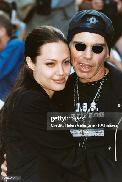 American actress Angelina Jolie with her husband, actor Billy Bob Thornton, outside the Empire Cinema in London's Leicester Square, where Jolie's...