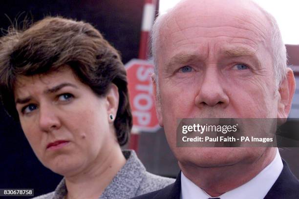 John Reid the Secretary of State for Northern Ireland with Jane Kennedy security Minister, speaking after a security briefing with the RUC Chief...