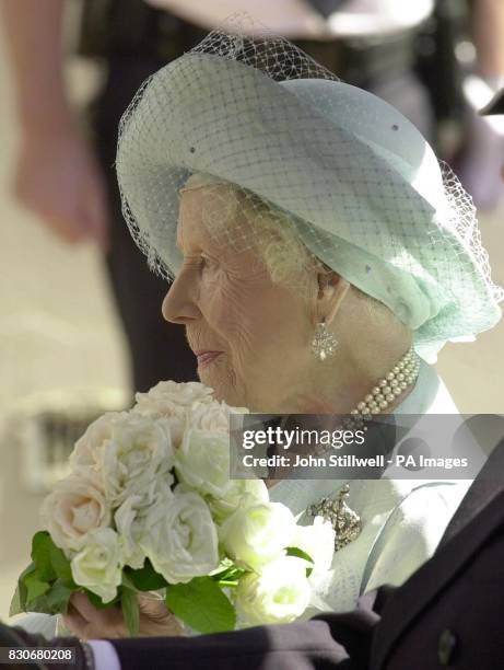 Queen Elizabeth The Queen Mother outside Clarence House, London, on the day of her 101st birthday.