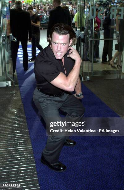 Ape school teacher Terry Notary arrives at the Odeon Leicester Square for the film premiere of Planet Of The Apes in London. Notary taught the cast...