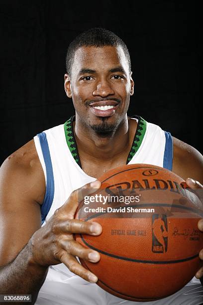 Jason Collins of the Minnesota Timberwolves poses for a portrait during NBA Media Day on September 29, 2008 at the Target Center in Minneapolis,...