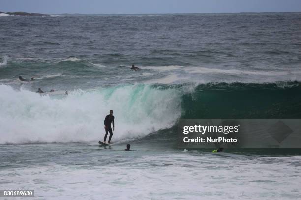 Waves up to 4 meters in Rio de Janeiro, Brazil on 11th August, 2017. The Brazilian Navy warned about the possibility of waves up to 4 meters high on...