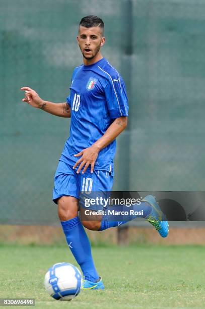 Matteo Faiola of Italy during the frienldy match between Italy University and ASD Audace on August 12, 2017 in Rome, Italy.