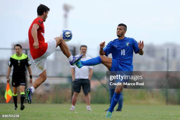 Matteo Faiola of Italy during the frienldy match between Italy University and ASD Audace on August 12, 2017 in Rome, Italy.