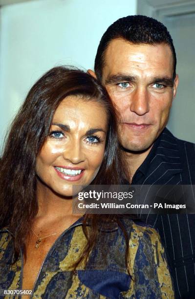 Footballer turned actor Vinnie Jones arrives with his wife Tanya, for the premiere of the film Greenfingers, at the Odeon Cinema in Kensington,...