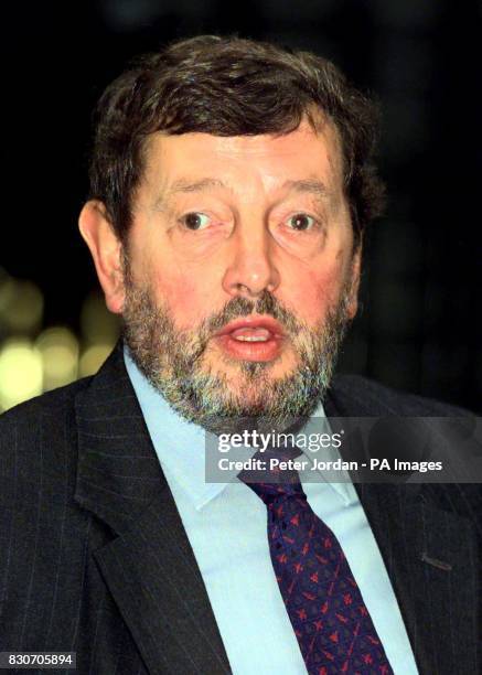 Home Secretary David Blunkett arriving at leaving Downing Street in London, for emergency talks with British Prime Minister Tony Blair, following the...