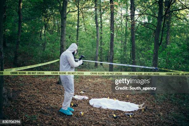 crime scene forensics investigator - fbi warning stock pictures, royalty-free photos & images