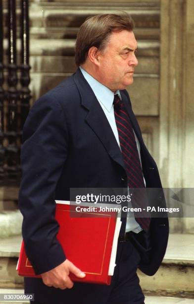 Deputy Prime Minister John Prescott arrives at 10 Downing Street in London for the Cabinet's Civil Contingencies Committee meeting with the Prime...