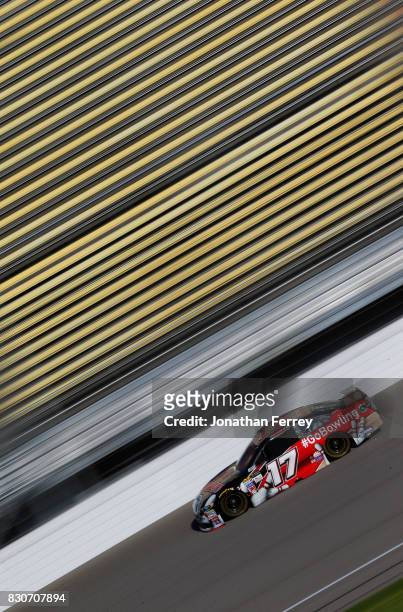 Ricky Stenhouse Jr., driver of the Go Bowling Ford, practices for the Monster Energy NASCAR Cup Series Pure Michigan 400 at Michigan International...