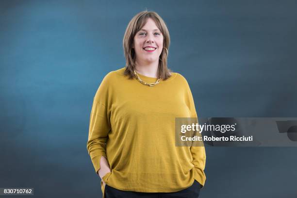 British Labour Party politician Jess Phillips attends a photocall during the annual Edinburgh International Book Festival at Charlotte Square Gardens...