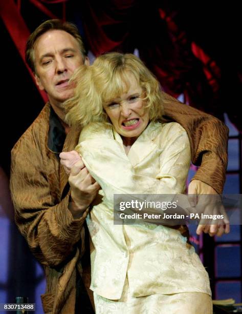 Alan Rickman as'Elyot' and Lindsay Duncan as 'Amanda' at a photo call for Howard Davies's production of Noel Coward's "Private Lives" which opens for...