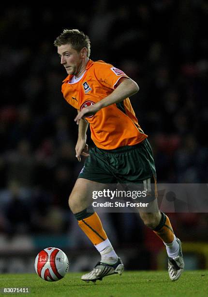Plymouth Argyle player Paul Gallagher makes a run during the Coca Cola Championship game between Bristol City and Plymouth Argyle at Ashton Gate on...