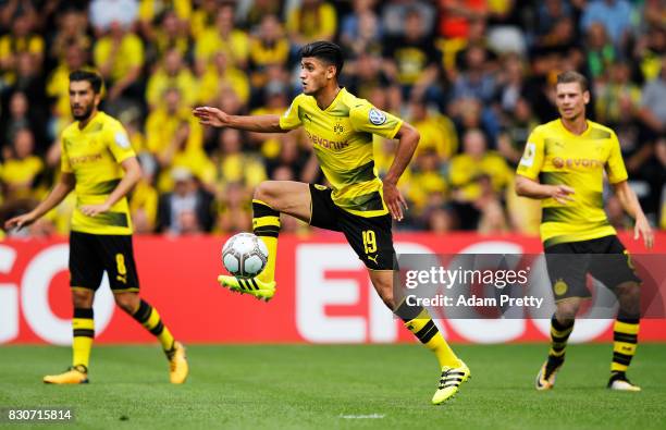 Mahmoud Dahoud of Borussia Dortmund in action during the DFB Cup match between 1. FC Rielasingen-Arlen and Borussia Dortmund at Schwarzwald-Stadion...