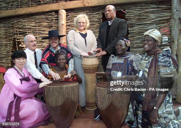 Christina Noble, founder of the Christina Noble Childrens' Foundation, with Sister Susanna Choi of Korea, Father Tommy Murphy, president of the Irish...