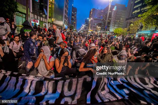 Students protest against the restriction imposed by the City of São Paulo in the use of the Free Student Pass benefit The act was convened by the...