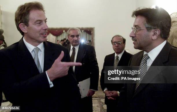 Britain's Prime Minister Tony Blair meets with President General Pervez Musharraf of Pakistan in Islamabad. Blair's visit to Pakistan is part of the...