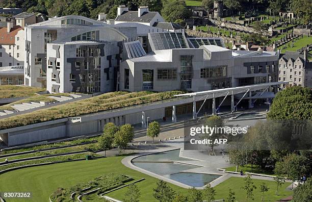 The Scottish Parliament building is pictured in the Holyrood area of Edinburgh, on September 30, 2008. AFP PHOTO/Ed Jones