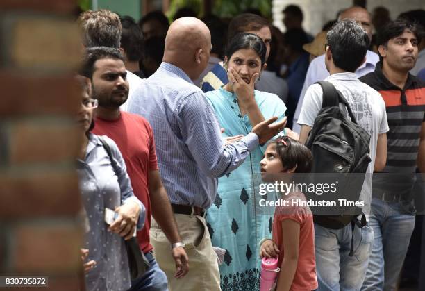 Angry home buyers protest inside Jaypee's office at sector 128, on August 12, 2017 in Noida, India. Two days after the Allahabad bench of the...