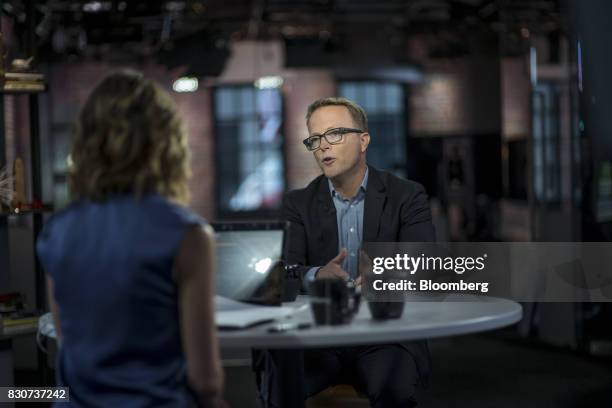 Scott Sanborn, chief executive officer of Lending Club Corp., speaks during a Bloomberg Technology interview in San Francisco, California, U.S., on...