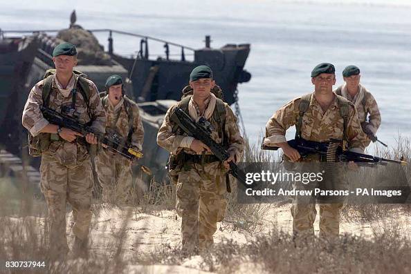 Operation Ruman 40 Commando Royal Marines of 40 Commando take their positions after arriving by ...