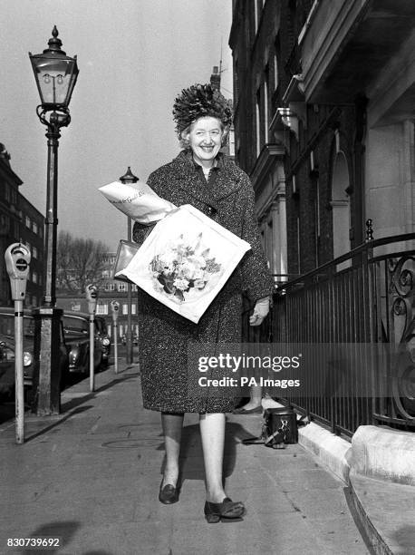 Lady Jean Margaret Rankin, lady in waiting to Quenn Ekizabeth the Queen Mother, arrives at King Edward VII hospital in London where the Queen Mother...