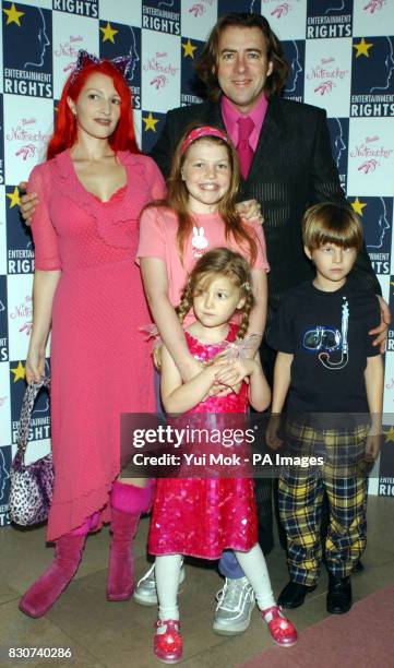 Presenter Jonathan Ross and his wife Jane Goldman with their children Betty Kitten , Honey Kinny and Harvey Kirby arriving for the premiere of the...