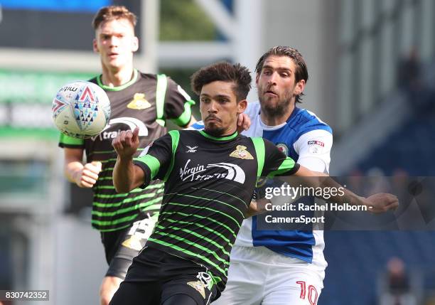 Doncaster Rovers' Niall Mason and Blackburn Rovers' Danny Graham during the Sky Bet League One match between Blackburn Rovers and Doncaster Rovers at...