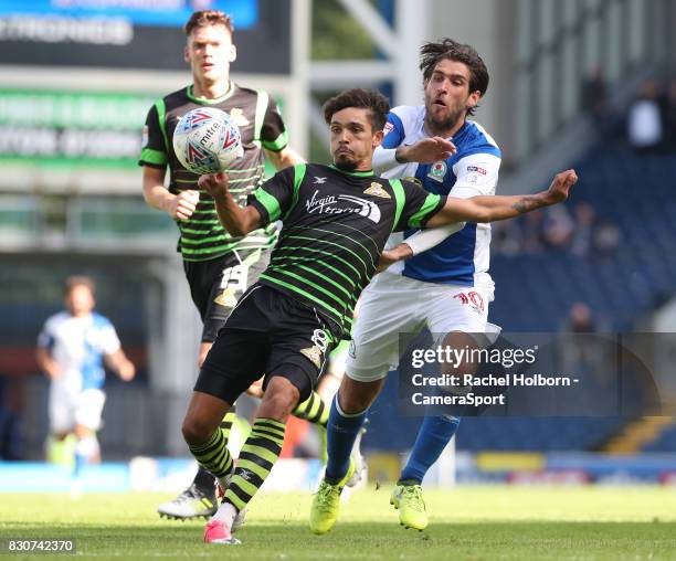 Doncaster Rovers' Niall Mason and Blackburn Rovers' Danny Graham during the Sky Bet League One match between Blackburn Rovers and Doncaster Rovers at...